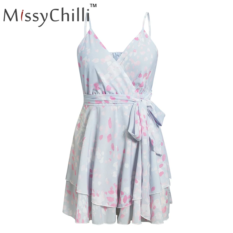 Женский комбинезон с открытой спиной MissyChilli розовый бандажный принтом в горошек