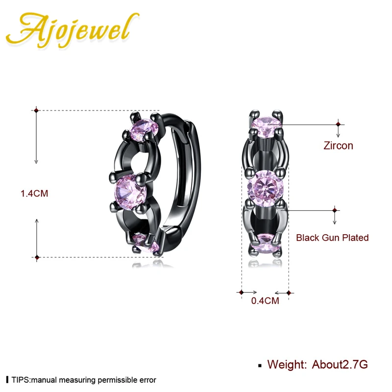 Purple Ajojewel брендовые винтажные пистолетные черные Позолоченные зеленые/синие циркониевые серьги с камнями для женщин - Окраска металла: Purple