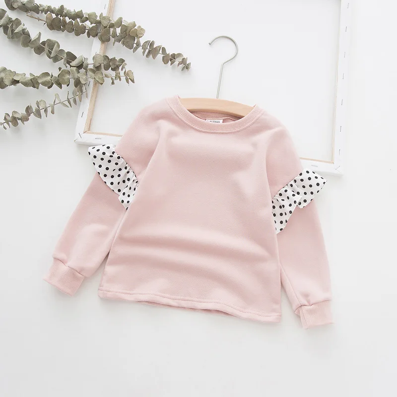 

2019 New Kids T Shirt Autumn Long Sleeve Happy Birthday Girls T Shirt Dot Lace Girls Tops Tee Shirt Fille Toddler Clothing