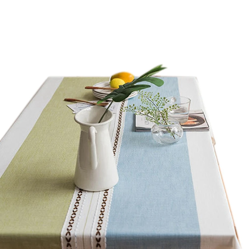 Decorative Cotton and Linen Tablecloth with Tassels Waterproof and Oil-Proof Thick Rectangular Wedding Table Cloth Coffee Table