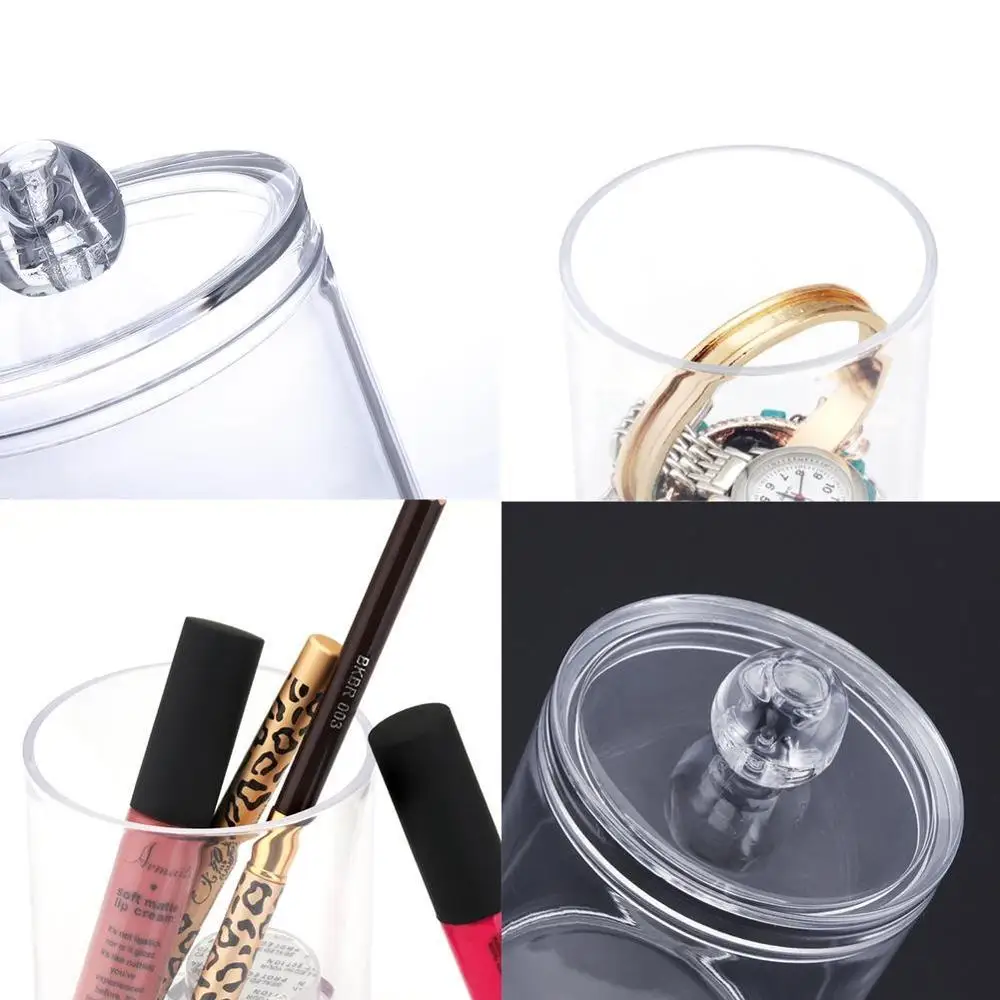 Acrylic Cotton Swab Makeup Organizer Storage Box Portable Container Make Up Cotton Jewelry Case Cosmetics Organizer