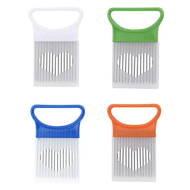

Stainless Steel Shrendders Slicers Tomato Onion Vegetables Slicer Cutting Aid Holder Guide Slicing Cutter Safe Fork Kitchen Tool