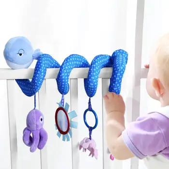 

Stroller Hanging Spiral Rattle Plush Appease Toys Developmental Rattles Hand-eye Coordination Hand Flexibility Color Cognitio