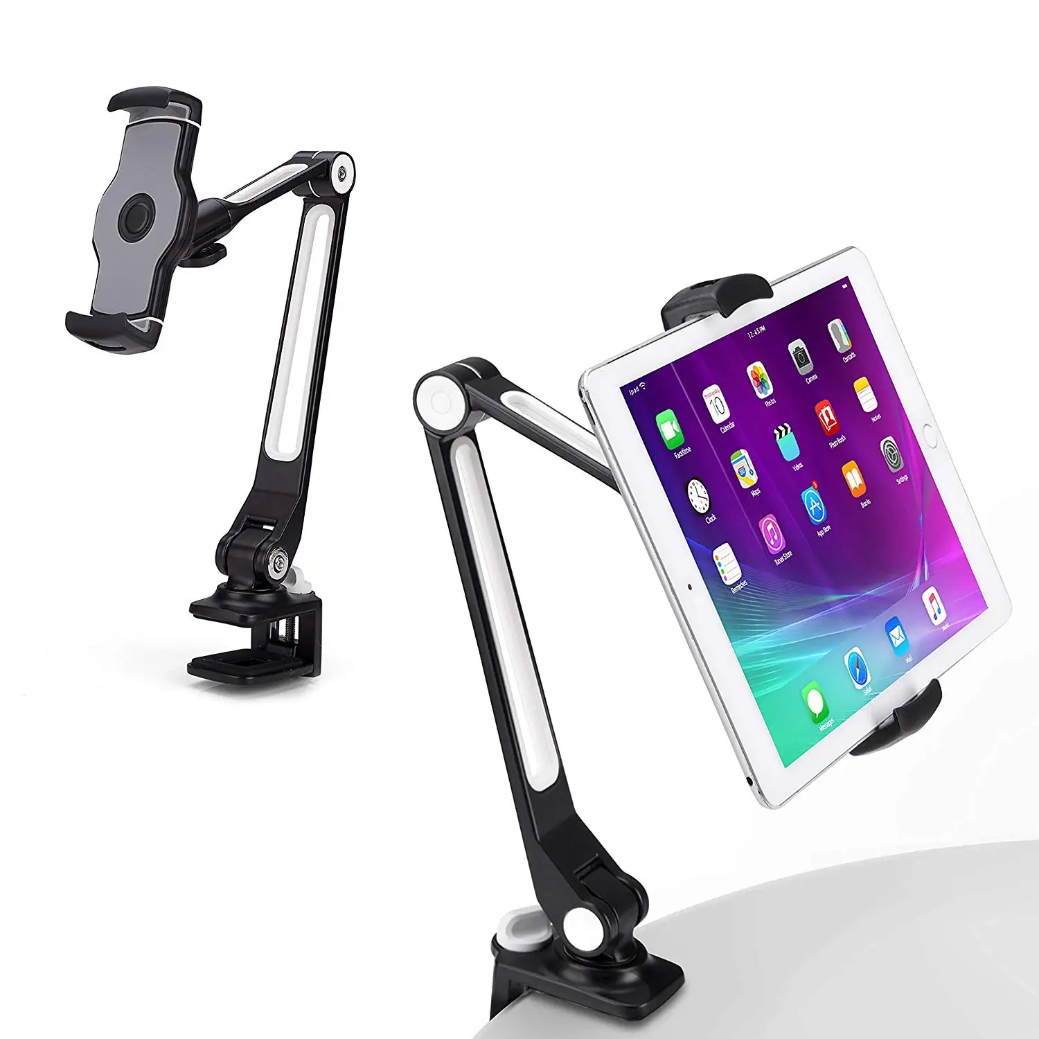 Гибкий держатель подставки для планшета для iPad Mini Air Kindle samsung Phone для Iphone 4-11 дюймов ленивая кровать подставки для ПК Складные - Цвет: Черный