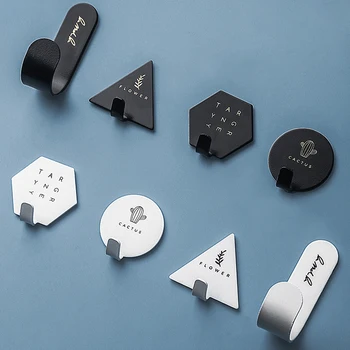 

4pcs Self Adhesive Hooks Storage Holder for Bathroom Kitchen Hanger Stick on Wall Hanging Door Clothes Towel Racks