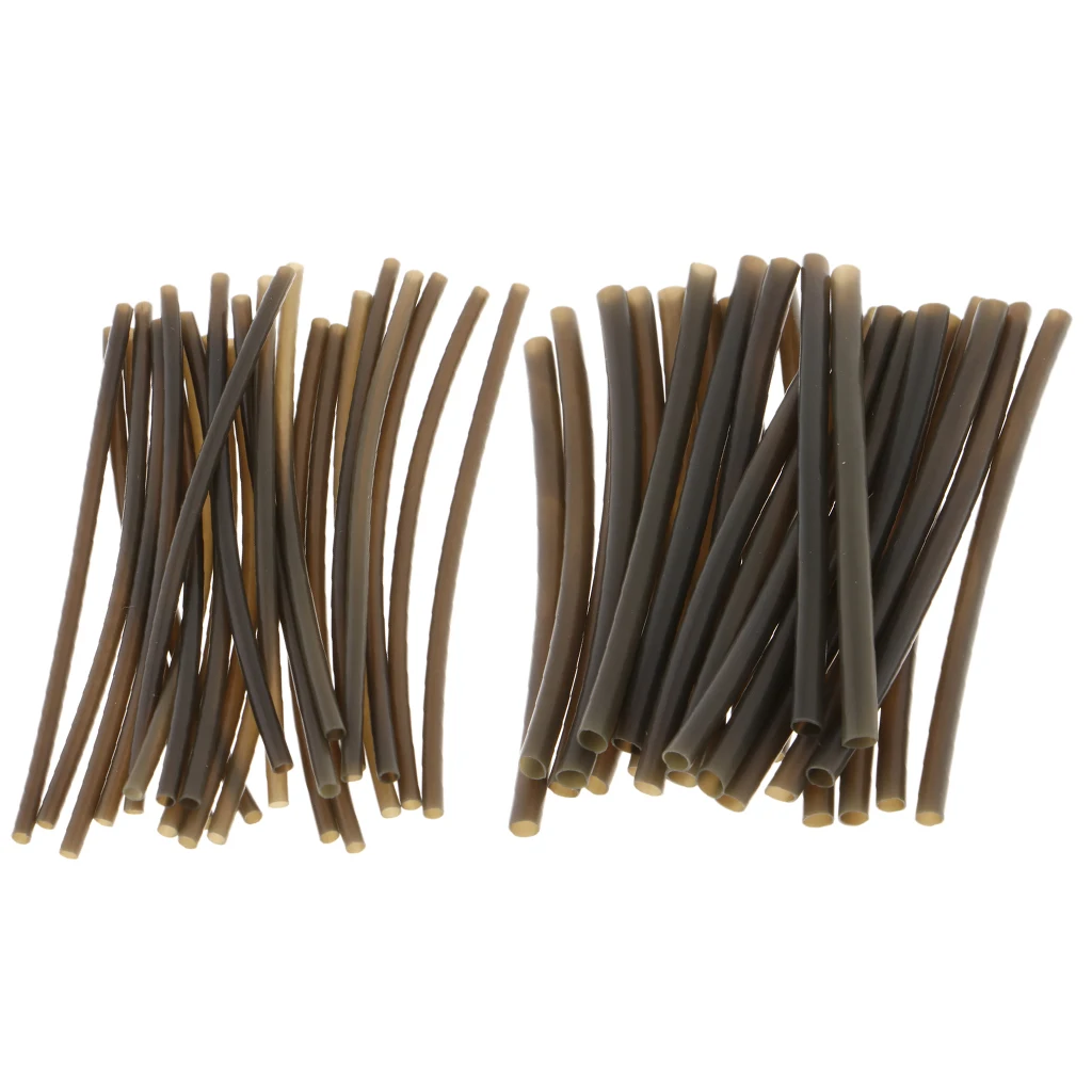 50pcs Heat Shrink Tubing Rig Tube Sleeves Fishing Hair Rigs Hook DIY Terminal Tackle 1mm 2mm