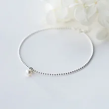 Anklet 925 sterling silver Round Ball Bead Bracelets Chain Anklet for Women Girls Friend Foot Barefoot tobilleras de plata