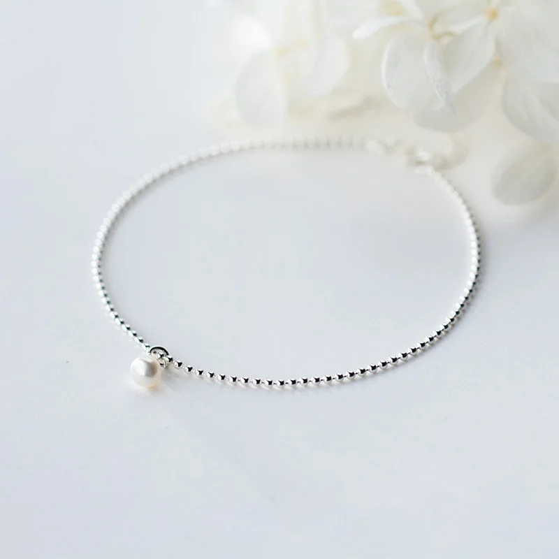 Anklet 925 sterling silver Round Ball Bead Bracelets Chain Anklet for Women Girls Friend Foot Barefoot tobilleras de plata Anklet 925 sterling silver Round Ball Bead Bracelets Chain Anklet for Women Girls Friend Foot Barefoot tobilleras de plata