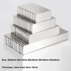 1pcs N35 Rectangle Neodymium Magnets Rare Earth Magnet Block Strong Craft Magnets Permanent Magnet 60 x 6mm/10mm/20mm/30mm/40mm