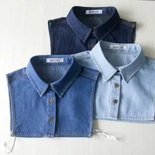 Новинка, унисекс, съемный воротник, для взрослых и детей, для мужчин, ложный воротник, Джинсовая блузка с лацканами, топ, женская одежда, аксессуары