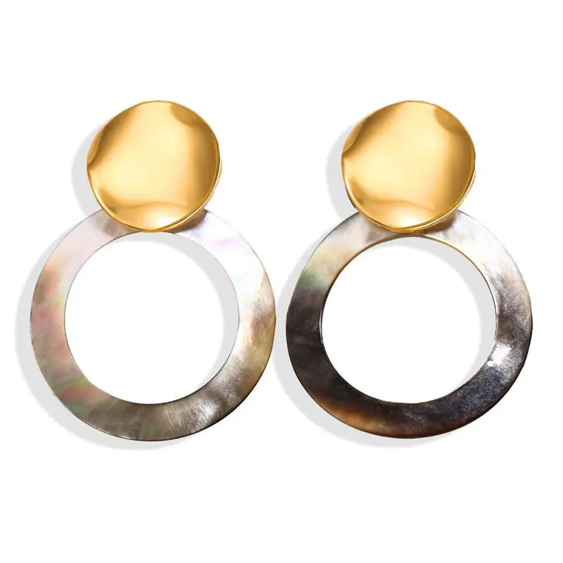 

Round Acrylic Earrings For Women Heart Gold Female Round Stud Earrings Big Circle Brincos Geometric Wedding Earrings Jewelry