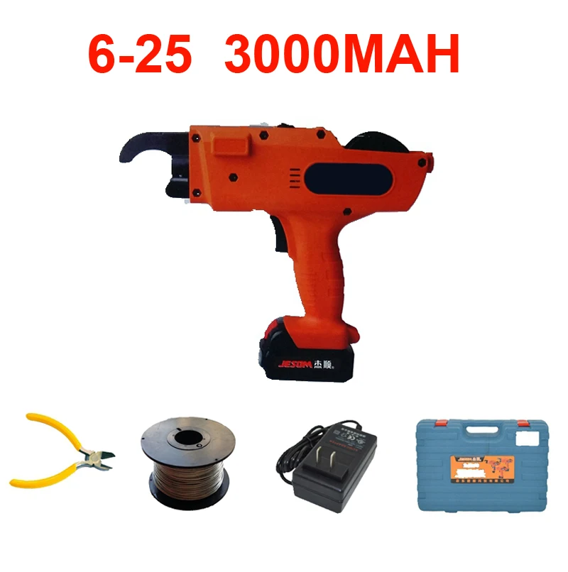 6-25M 1pc 3000mAh Ручная стальная машина для обвязки арматуры 1500 мАч 3000 мАч автоматическая машина для обвязки арматуры Беспроводная проволока литиевая батарея - Цвет: 6-25M 1pc 3000mAh