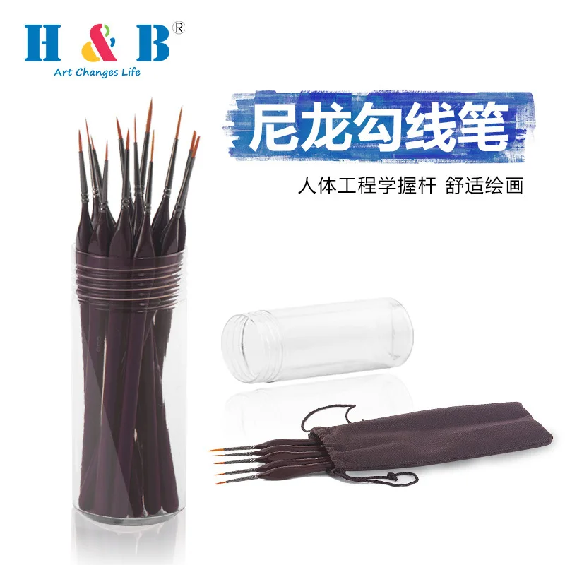 Cross Border for Painted Triangle Pole Nylon Wool Line Drawing Pen Oil Painting Watercolor Brush Profession Art Supplies