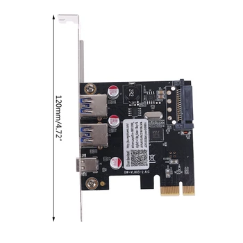 

PCIE PCI Express to USB 3.1 Type-C 2 Port USB 3.0 Type-A Riser Expansion Card L41E