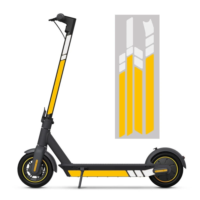 Waterproof Pvc Reflective Stickers for Ninebot MAX G30 Kickscooter Foldable Stickers(White White