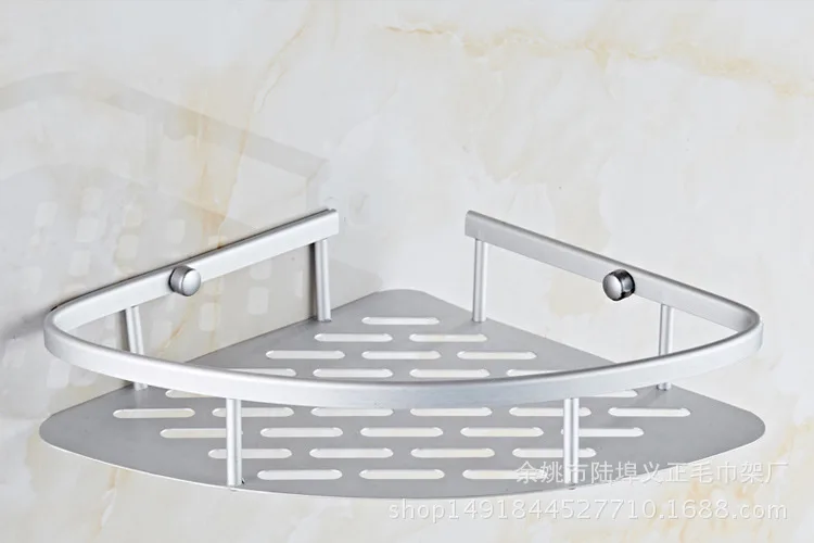 Alumimum Tripod Single Layer Corner Shelf Bathroom Triangular Storage Rack Manufacturers Wholesale