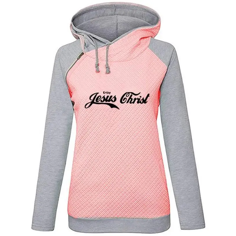 Casual Hoodies For Women Jesus Christ Letters Print Zipper Decoration Kawaii Sweatshirt Femmes Cotton Thick Hoodies Harajuku Casual Hoodies For Women Jesus Christ Letters Print Zipper Decoration Kawaii Sweatshirt Femmes Cotton Thick Hoodies Harajuku