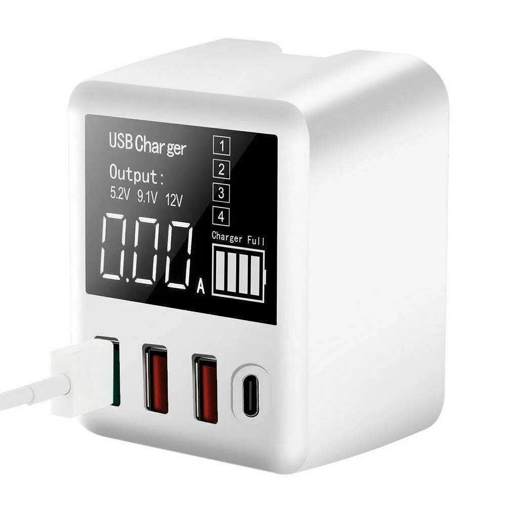 

USB Charger Multi Port Charger Battery Booster 100-240V Quick Fast Charging LED Display for Phone Power Bank Mobile Charger