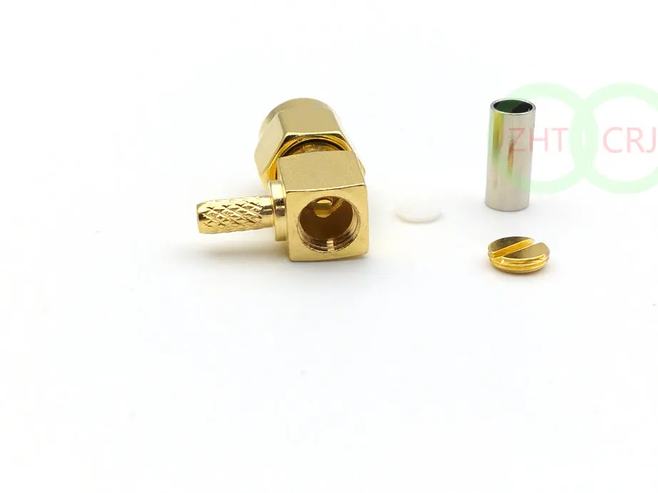 100 шт. SMA штекер прямоугольный обжимной RG174 RG316 LMR100 RF разъем
