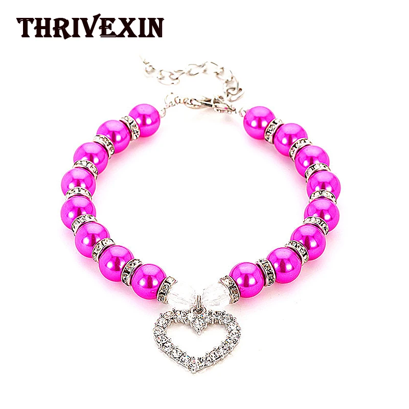 Pearls Crystal Dog Necklace Collar Jewelry with Bling Rhinestones for Small Dogs Puppy  Cat Wedding Collar Adjustable zotoone clear strass hotfix rhinestone applique for clothes wedding dress collar decoration cyrkonie necklace rhinestones e
