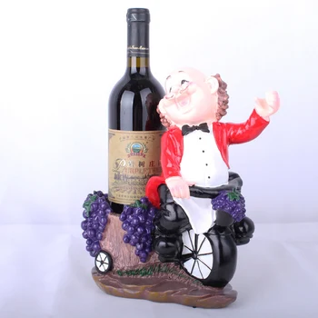 

European Grape Wine Rack Container Home Decoration Miniature Model Wine Holder Shelf Chef Cycling Resin Ornaments Desk Decor