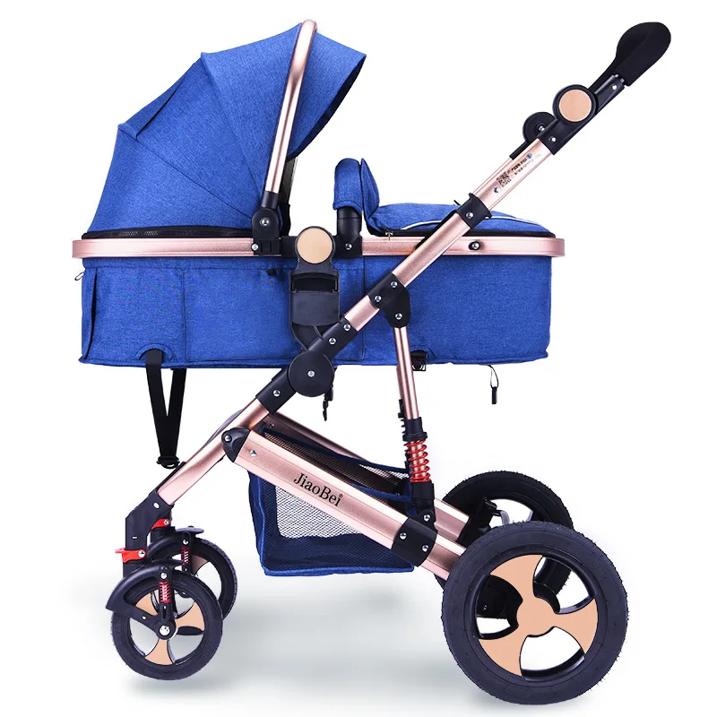 Dark Blue Детская коляска 3 в 1 с автомобильным сиденьем красивый пейзаж для детей коляска новорожденное автомобильное сиденье Колыбель дорожная система коляска и автомобильное сиденье - Цвет: Dark Blue