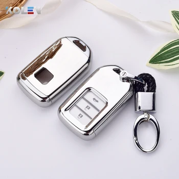 

Plating TPU+PC Car Remote Key Case Cover For Honda Civic Accord Odyssey HR-V CRV City Crider Jade Spirior Fit Jazz 2/3/4 Buttons