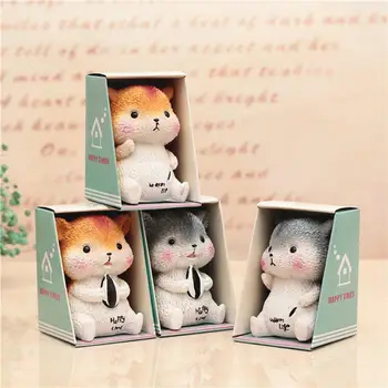 

Kuulee Creative Cartoon Hamster Model Resin Handicraft Cake Decoration Gift Mini Ornament Accessories