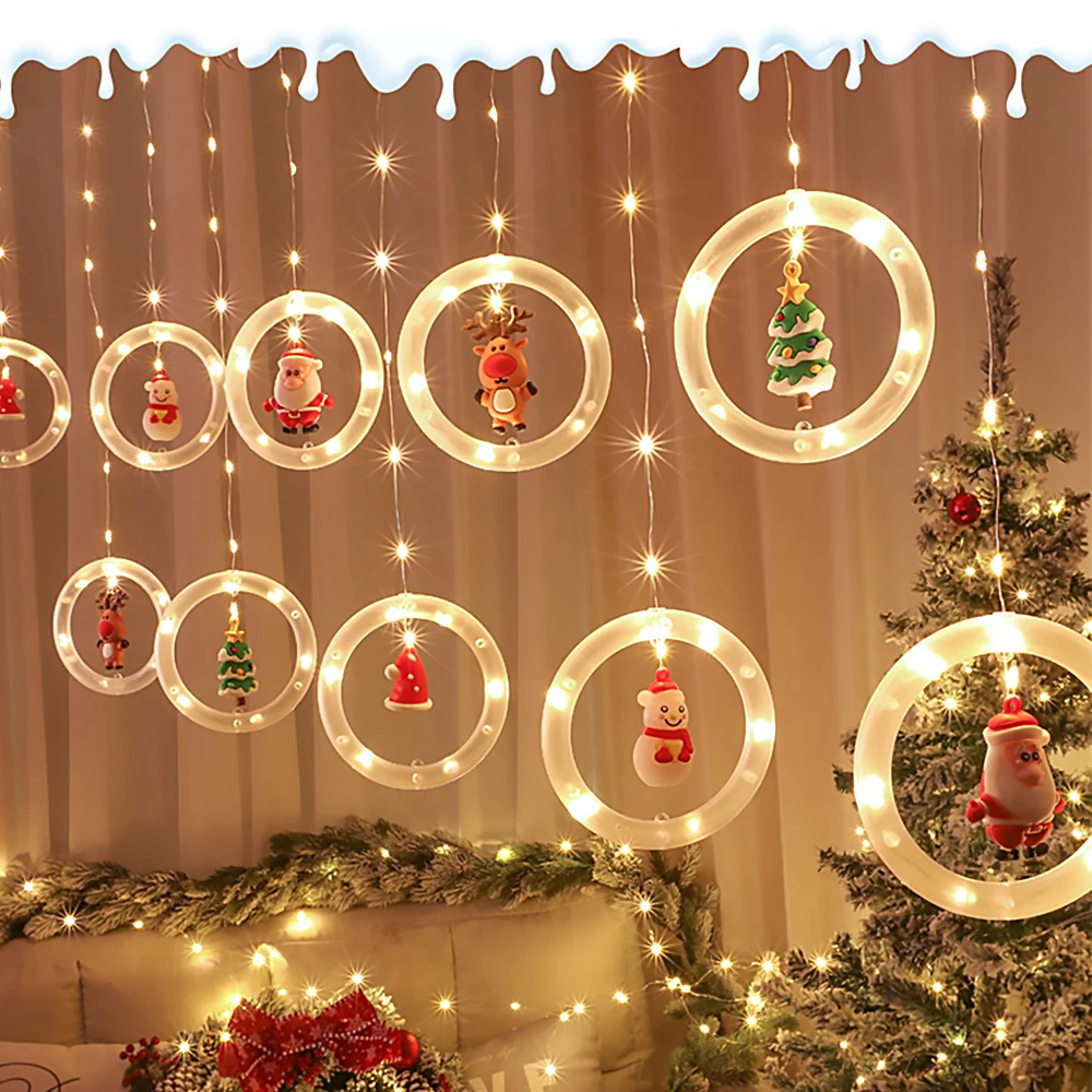 

3 Meters Santa Claus LED String Light Merry Christmas Hanging Ornaments Garland Lightning For Home Christmas Xmas New Year Gifts