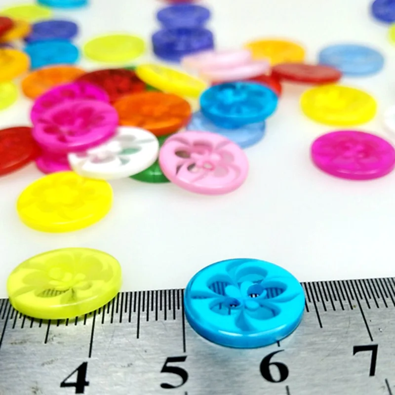 HL 100 шт 13 мм Разноцветные пластиковые пуговицы для детской одежды аксессуары для шитья DIY Скрапбукинг A245