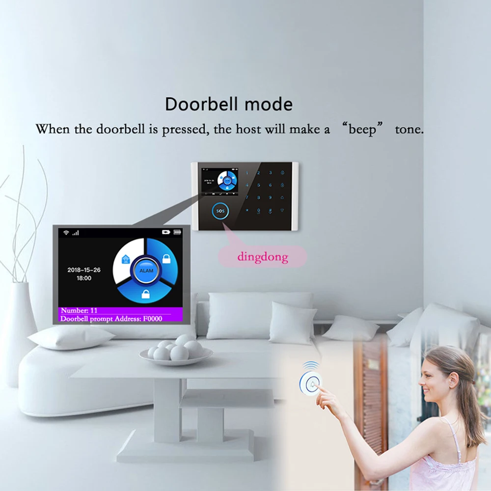 Умный WiFi+ GSM+ GPRS 3 в 1 сеть Интеллектуальный голосовой домашний дверной звонок Сигнализация 433 МГц домашний безопасный дверной звонок умный Оповещатель