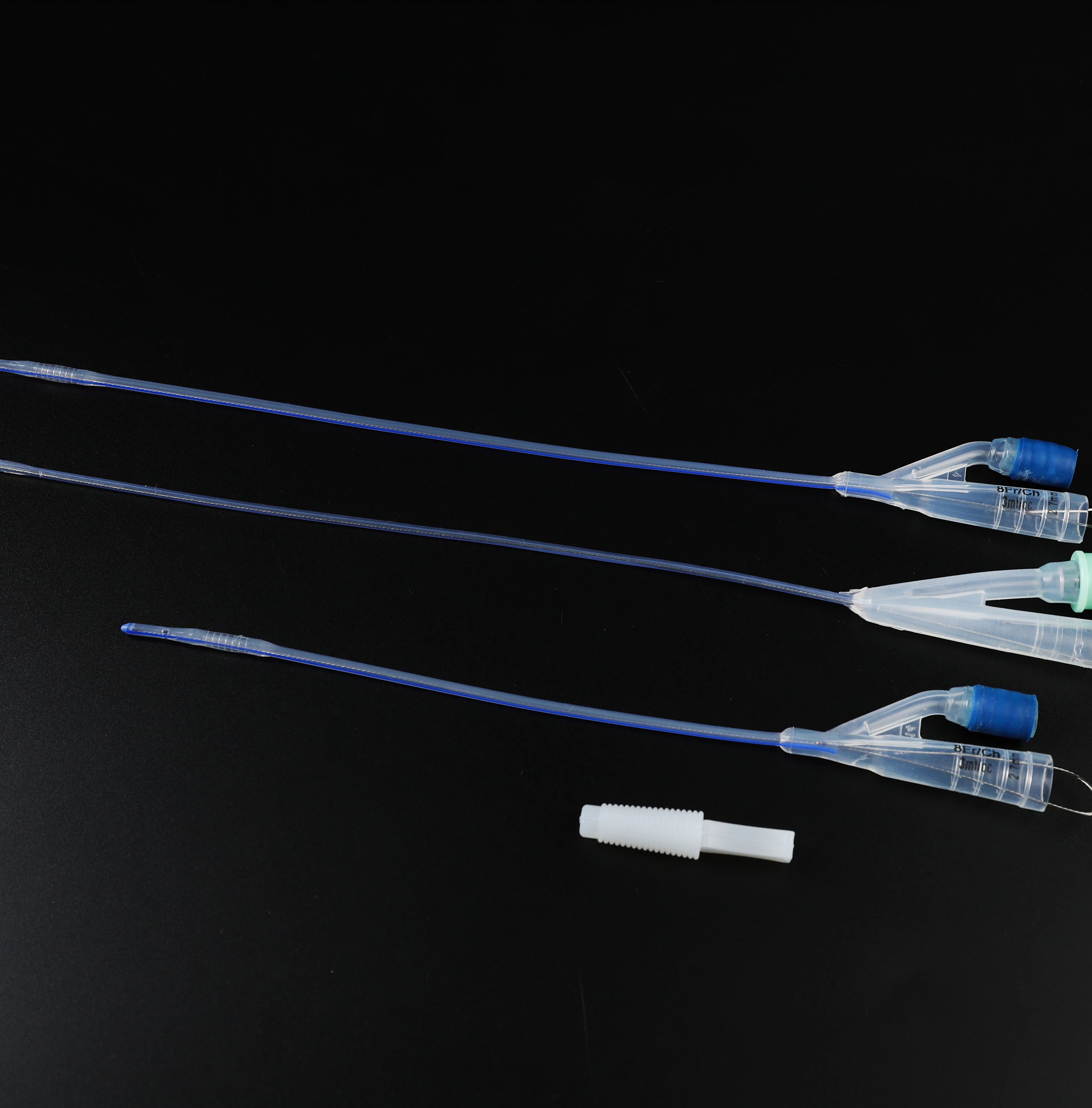 Cat Urethrostomy Catheter 2 Ways Foley Catheter Silicon with Rigid Guide Wire&Plug 6FR 8FR 10cm Urinary Sterile