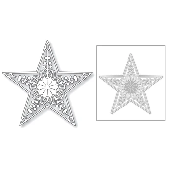 

2020 New Little Twin Stars Pentagram Snowflake Embossing Metal Cutting Dies For Making Greeting Card Paper Scrapbooking No Stamp