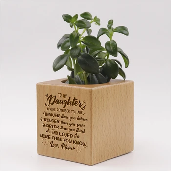 

Wooden Succulent Planter Pot Balcony Fleshy Potted Plant Customized Fiter To Daughter Dropship Accesorios Store Valentine's Day