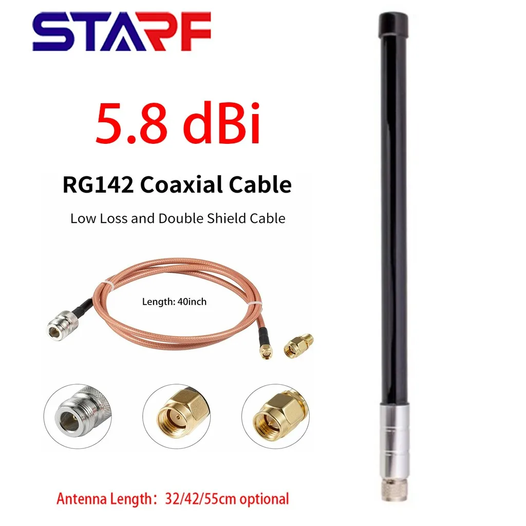 5.8 DBi Helium Hotspot HNT Miners Antenna 860-930MHZ LoRa Antenna Fiberglass Aerial Kit With 1Meter Low Loss RG142 Cable fiberglass antenna kit for helium hotspot