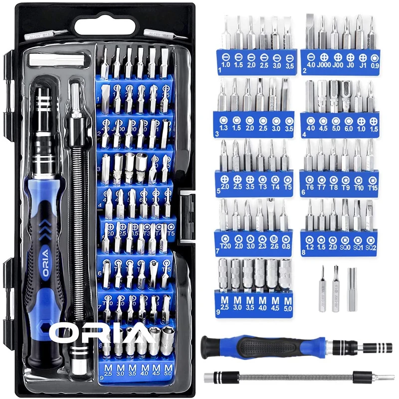 

Precision Screwdriver Kit, 60-in-1 Screwdriver with 56-position Screwdriver, Magnetic Screwdriver Kit with Flexible Shaft