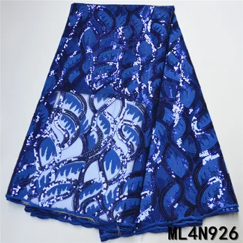 

BEAUTIFICAL lace blue fabrics for dress sequins african embroidery mesh net lace fabrics tissu sewing nigerian ML4N926