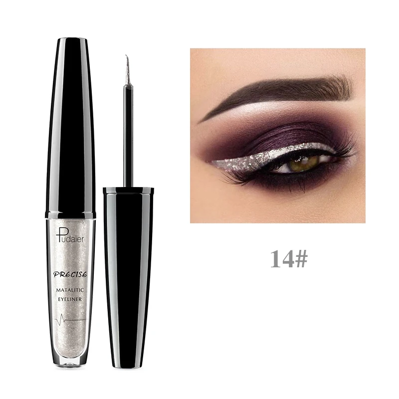 Professional Shiny Eye Liner Pen Cosmetics for Women Silver Rose Gold Color Liquid Glitter Eyeliner Eye Makeup Beauty Tools liquid eyeliner eyeliner pencil makeup pen eyeshadow eyeliner
