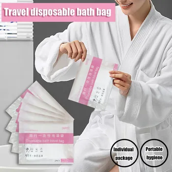 

Unisex Bathing Universal Barrel Bucket Bag One-time Travel Disposable Bath Bag Transparent Lightweight Durable Convenient Salon