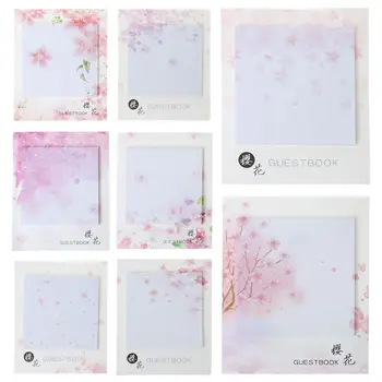 

Fresh Cherry Sakura Natural Memo Pad Sticky Notes Shopping Check List School Supply Label