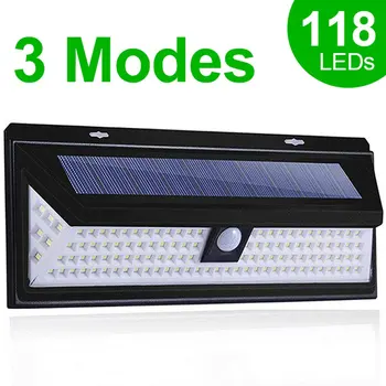 

Solar Lamp 118 LED PIR Motion Sensor Lamp Outdoors IP65 Waterproof Solar Garden Lights Emergency Security Light