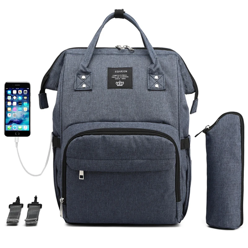 M28-USB-blue Детские пеленки сумка Мама Коляски Сумки USB большой емкости водонепроницаемый подгузник сумка наборы Мумия Материнство путешествия рюкзак кормящих сумки - Цвет: M28-USB-blue