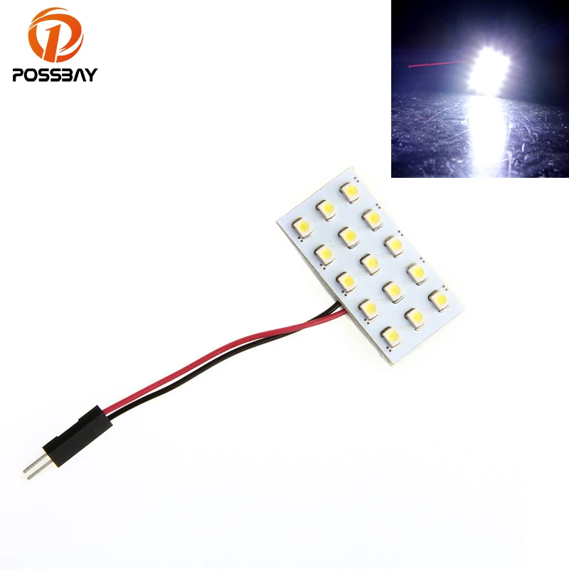 POSSBAY 10 шт. салона светильник белый 12V T10 BA9S гирлянда 15 SMD 1210 Светодиодная лампа для
