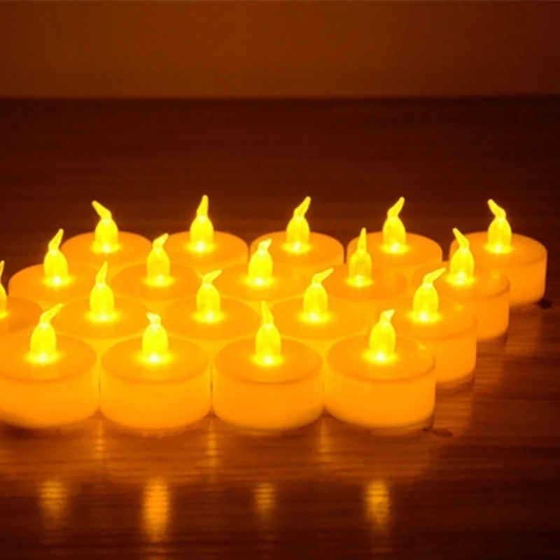 12 шт. малые беспламенные светодиодные лампы Чайные свечи свадебные свет романтические искусственные свечи
