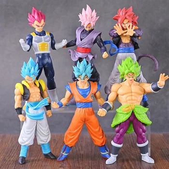 

Dragon Ball SUPER Broly Super Saiyan God Vegeta Son Goku Ultra Instinct Gogeta Black Gokou PVC Figures Toys 6pcs/set