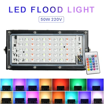 

MAYITR 1pc Indoor And Outdoor RGB LED Projection Lamp Waterproof Colour Change Flood Light With Remote Control