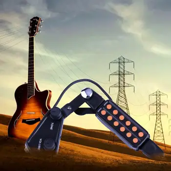 

12 Hole Clip-on Sound Pickup Microphone Wire Acoustic Electric Guitar Pick up Transducer Amplifier Accessories