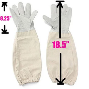 

Leather Beekeeping Gloves With Vented Full-length Sleeves Apiculture Tool Parts