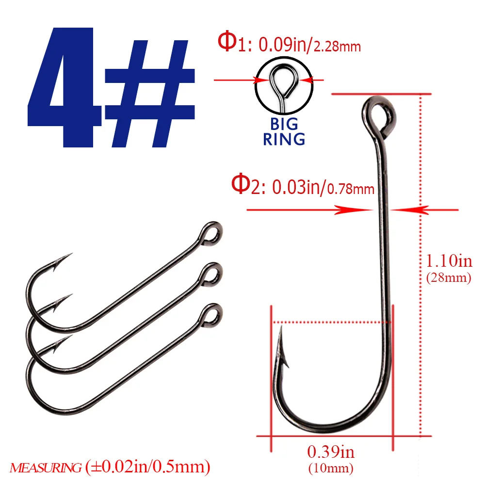 10pcs / 30pcs fishing hooks with big eyes Fish Round Bent Joint Hook  gamakatsu