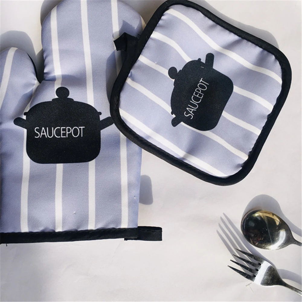 Kitchen Creative Cotton Microwave Oven Glove Household Cooking Insulation Pads Anti-scald Gloves Baking Heat-resistant Pot Pad